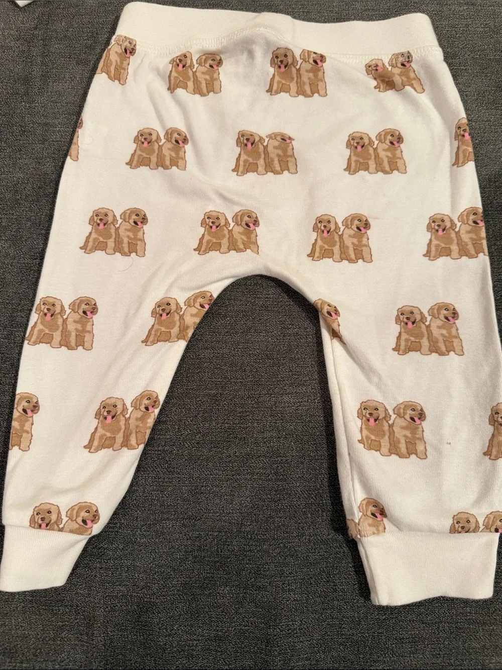 M+A Cream Puppy Print Kids Matching Set - Long Sleeve Bodysuit & Pants 🐶🐾 - Picture 4 of 7